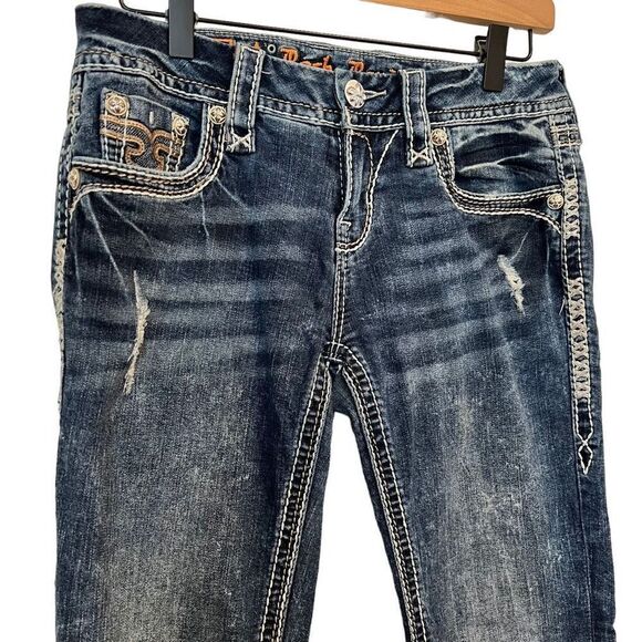 Rock Revival Arella Skinny Raw Hem Jeans Size 27 - Picture 3 of 8